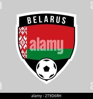 Illustration of Shield Team Badge of Belarus for Football Tournament Stock Vector