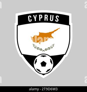 Illustration of Shield Team Badge of Cyprus for Football Tournament Stock Vector