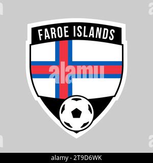 Illustration of Shield Team Badge of Faroe Islands for Football Tournament Stock Vector