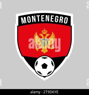Illustration of Shield Team Badge of Montenegro for Football Tournament Stock Vector