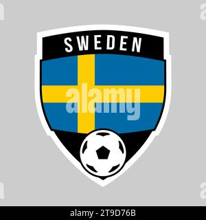 Illustration of Shield Team Badge of Sweden for Football Tournament Stock Vector