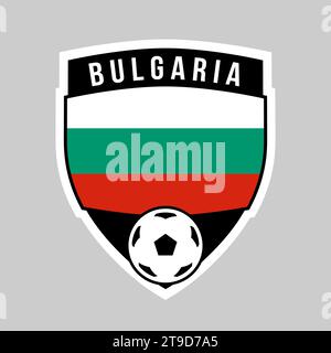 Illustration of Shield Team Badge of Bulgaria for Football Tournament Stock Vector