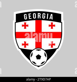 Illustration of Shield Team Badge of Georgia for Football Tournament Stock Vector