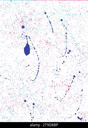 Abstract background, vectorized splashes, cheerful colors, dripping ink, three colors. Fun stencil texture, naif. Real paint jet, splashed with spray Stock Vector