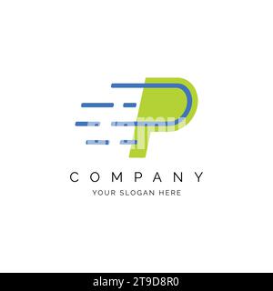 P Letter Logo Template Illustration Design. Vector Alphabet P Speed Logo Style Stock Vector