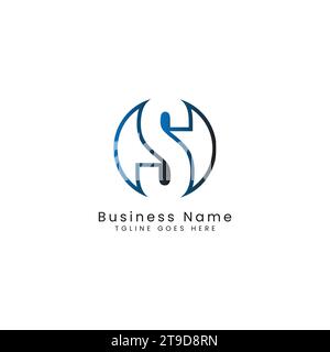 Letter S logo, Round shape symbol, Digital, Technology, Media, Cutout Design Stock Vector