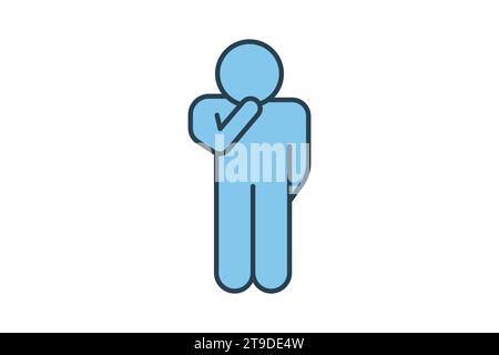 doubts icon. people doubts. flat line icon style. simple vector design editable Stock Vector