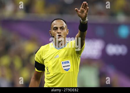 LUSAIL CITY - Referee Ismail Elfath during the FIFA World Cup Qatar 2022 group G match between Cameroon and Brazil at the Lusail Stadium on December 2, 2022 in Lusail City, Qatar. ANP | Hollandse Hoogte | MAURICE VAN STEEN Stock Photo