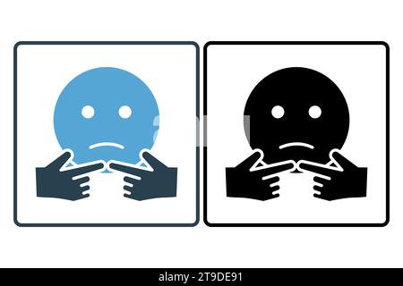 shyness icon. icon related to confusion. solid icon style. simple vector design editable Stock Vector
