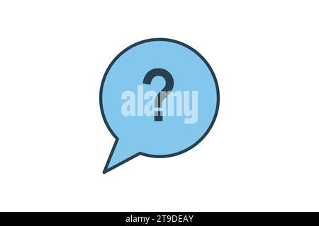 question icon. icon related to confusion. flat line icon style. simple vector design editable Stock Vector
