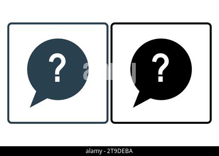 question icon. icon related to confusion. solid icon style. simple vector design editable Stock Vector