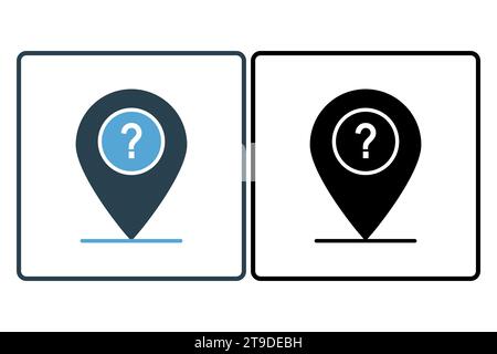 where icon. icon related to confusion. solid icon style. simple vector design editable Stock Vector