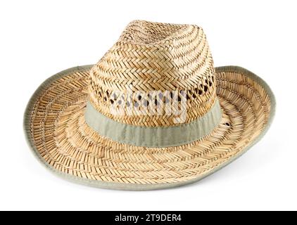 men's straw beach hat with a red band Stock Photo - Alamy