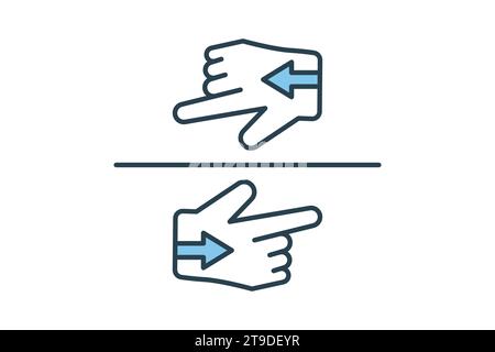 indecisive icon. icon related to confusion. flat line icon style. simple vector design editable Stock Vector