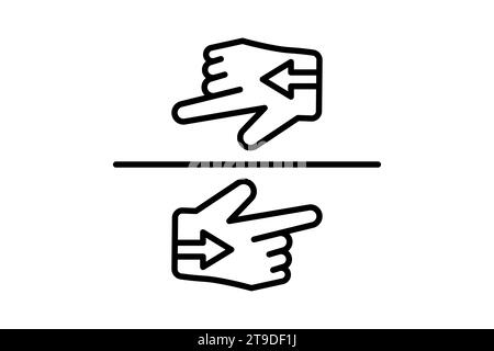 indecisive icon. icon related to confusion. line icon style. simple vector design editable Stock Vector