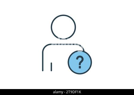 unknown icon. icon related to confusion. flat line icon style. simple vector design editable Stock Vector