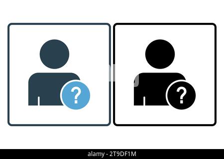 unknown icon. icon related to confusion. solid icon style. simple vector design editable Stock Vector