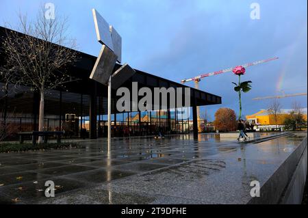 Bauhaus, National Gallery Berlin, 1965-1968, 1968, am, architecture, architekt, architektur, art, aussen, bauhaus, bauwerk, berlin, building, builds, Stock Photo