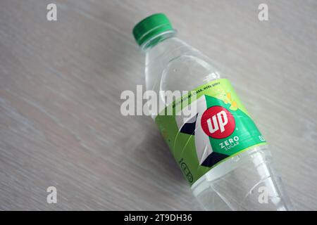 KYIV, UKRAINE - OCTOBER 31, 2023 7up 0,5 liter zero sugar plastic