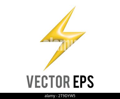 Isolated cartoon styled high voltage, lightning, electricity or various flashes 3D icon Stock Vector
