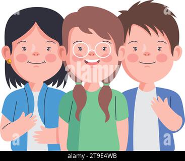 down syndrome characters Stock Vector