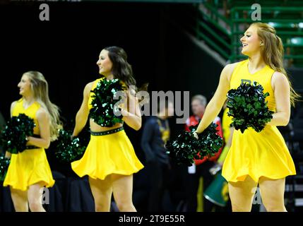 Ferrell Center Waco, Texas, USA. 22nd Nov, 2023. Baylor cheerleaders during the NCAA Volleyball match between Houston Cougars and the Baylor Bears at Ferrell Center Waco, Texas. Matthew Lynch/CSM/Alamy Live News Stock Photo