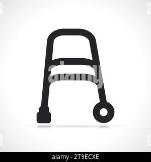 Illustration of rollator icon on white background Stock Vector
