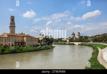 landscape on the river Adige in Verona, Italy Stock Photo