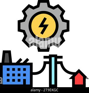 power grid efficient color icon vector illustration Stock Vector Image ...