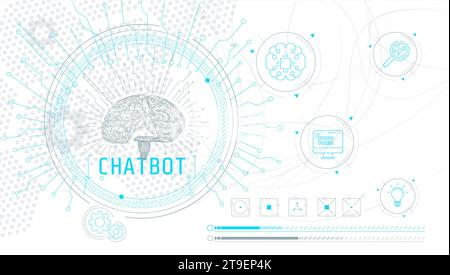 Abstract infographics on the topic of implementing scientific technologies. Stock Vector