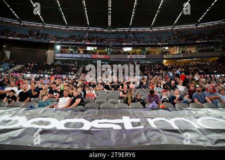 Melbourne, Australia, 25 November, 2023. Fans are seen during the WSX Australian Grand Prix at Marvel Stadium on November 25, 2023 in Melbourne, Australia. Credit: Dave Hewison/Speed Media/Alamy Live News Stock Photo