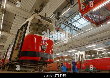 Wien, Straßenbahnremise Ottakring // Vienna, Tramway Depot Ottakring Stock Photo