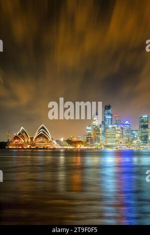 Sydney, New South Wales, Australia, November 24, 2023 ; Sydney skyline and Opera House illuminated at Night. Stock Photo