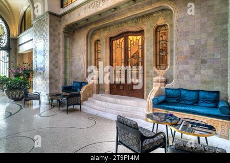 Budapest, Gresham Palace, Zsigmond Quittner 1905-1907, Gresham-Stiege // Budapest, Gresham Palace, Zsigmond Quittner 1905-1907, Gresham Staircase Stock Photo