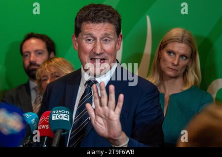 Irish Green Party Leader Eamonn Ryan TD and Green Party politician Pippa Hackett TD. Stock Photo