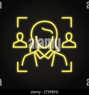 Customer focus neon line icon. Target audience, client targeting, consumer centricity. Vector illustration Stock Vector