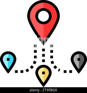 track airplane pointer place icon color illustration Stock Vector Image ...