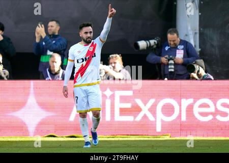 Madrid, Spain. 25th Nov, 2023. during the La Liga match between Rayo Vallecano and FC Barcelona played at Vallecas Stadium on November 25 in Madrid, Spain. (Photo by Cesar Cebolla/PRESSINPHOTO) Credit: PRESSINPHOTO SPORTS AGENCY/Alamy Live News Stock Photo