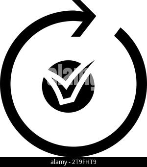 successful update mark glyph icon vector. successful update mark sign ...