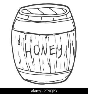 honey barrel line vector doodle simple Stock Vector