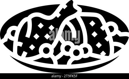 coq au vin french cuisine glyph icon vector illustration Stock Vector