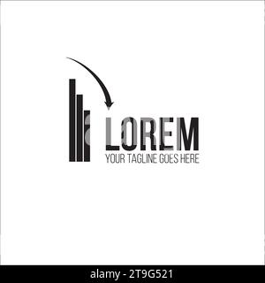 Creative Logo Design For a Corporate Company with elements of Buildings and an Arrow Stock Vector
