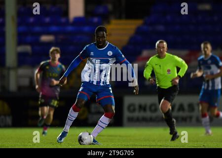 Hartlepool United's Mani Dieseruvwe during the Vanarama National League match between Hartlepool United and Bromley at Victoria Park, Hartlepool on Saturday 25th November 2023. (Photo: Scott Llewellyn | MI News) Credit: MI News & Sport /Alamy Live News Stock Photo