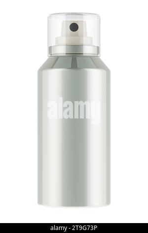 Metal bottle spray aerosol, 3D rendering isolated on white background ...