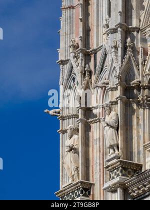 Saints and gargoyle of Siena Cathedral facade Stock Photo