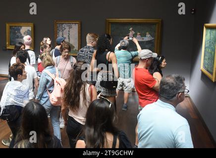 Paris, France - August 29, 2019: Crowd of visitor in Museum d'Orsay in Paris, France. Stock Photo