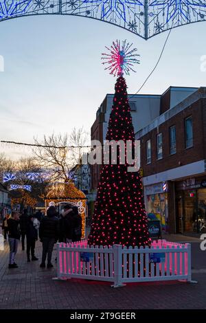 Poole, Dorset UK. 25th November 2022. Poole Christmas Maritime Light Festival launches today at Poole, Dorset, as crowds flock to see the illuminations and thousands of lights on display around the nautical trail, a free event for the whole family from today until 2nd January. There was some doubt  earlier whether the event would go ahead due to the challenges being faced by BCP Council over the budget with other events being cancelled or scaled back. Credit: Carolyn Jenkins/Alamy Live News Stock Photo