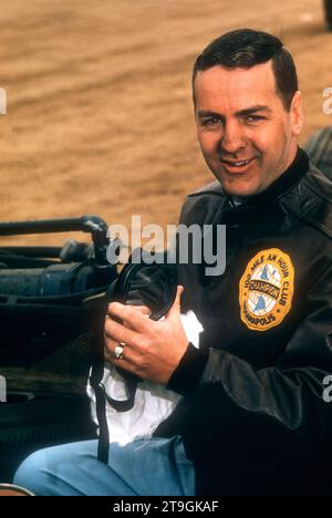 TRENTON, NJ - MARCH 30:  Driver Pat O'Connor poses for a portrait before the start of the USAC 100 mile championship race on March 30, 1958 in Trenton, New Jersey.  (Photo by Hy Peskin) *** Local Caption *** Pat O'Connor Stock Photo