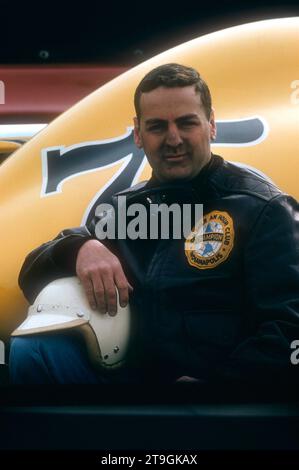 TRENTON, NJ - MARCH 30:  Driver Pat O'Connor poses for a portrait before the start of the USAC 100 mile championship race on March 30, 1958 in Trenton, New Jersey.  (Photo by Hy Peskin) *** Local Caption *** Pat O'Connor Stock Photo