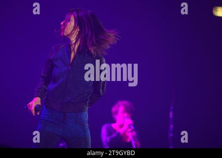 Bologna, Italy. 24th Nov, 2023. Italian singer Giorgia performing on stage at Unipol Arena during her â&#x80;&#x9c;Blu Live 2023â&#x80;&#x9d; tour in sport halls - Bologna, Italy, November 24, 2023-photo Michele Nucci Credit: Independent Photo Agency/Alamy Live News Stock Photo